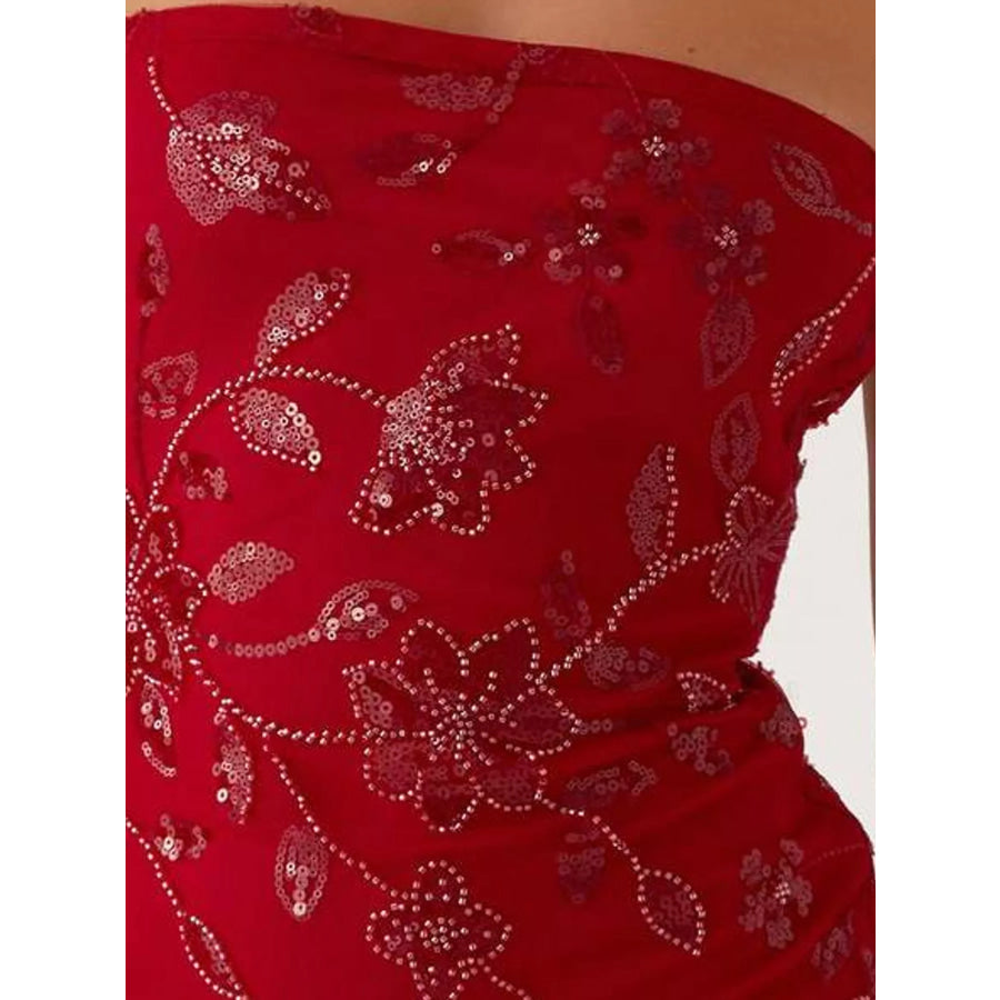 Floral Textured Strapless Mini Dress Apparel and Accessories