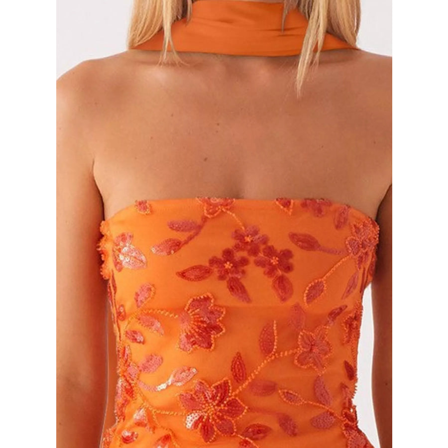 Floral Textured Strapless Mini Dress Apparel and Accessories