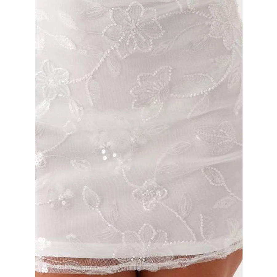 Floral Textured Strapless Mini Dress Apparel and Accessories