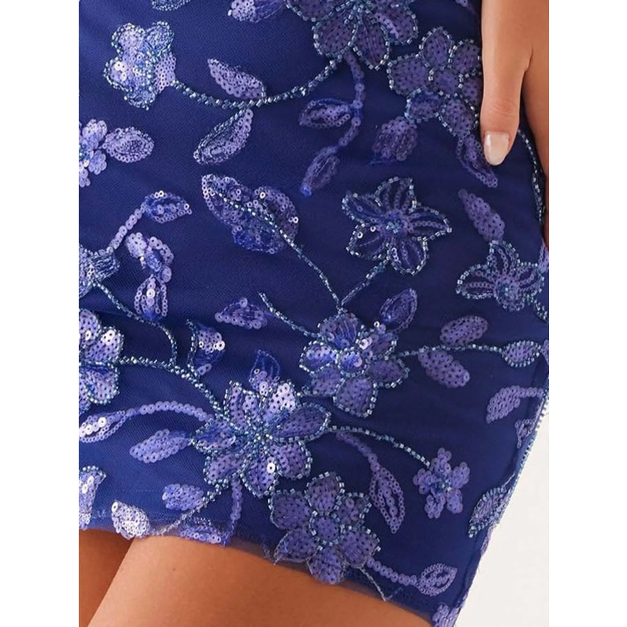 Floral Textured Strapless Mini Dress Apparel and Accessories