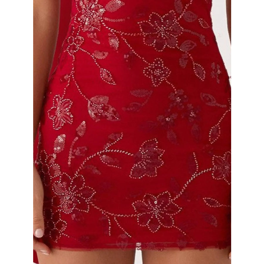 Floral Textured Strapless Mini Dress Apparel and Accessories