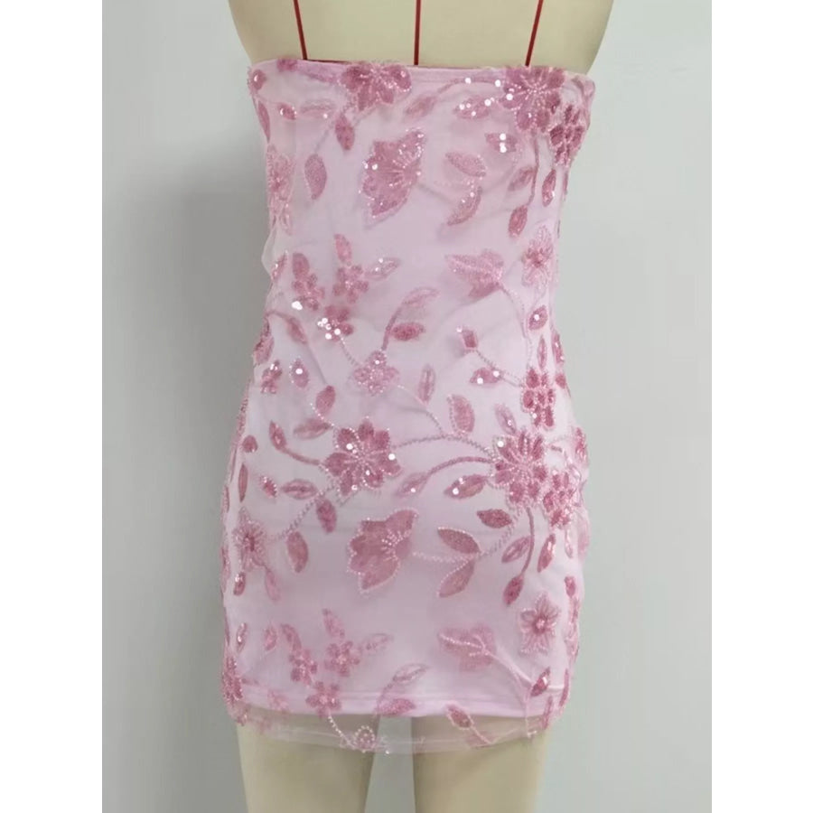 Floral Textured Strapless Mini Dress Apparel and Accessories