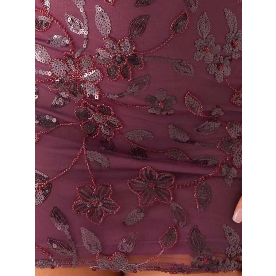 Floral Textured Strapless Mini Dress Apparel and Accessories
