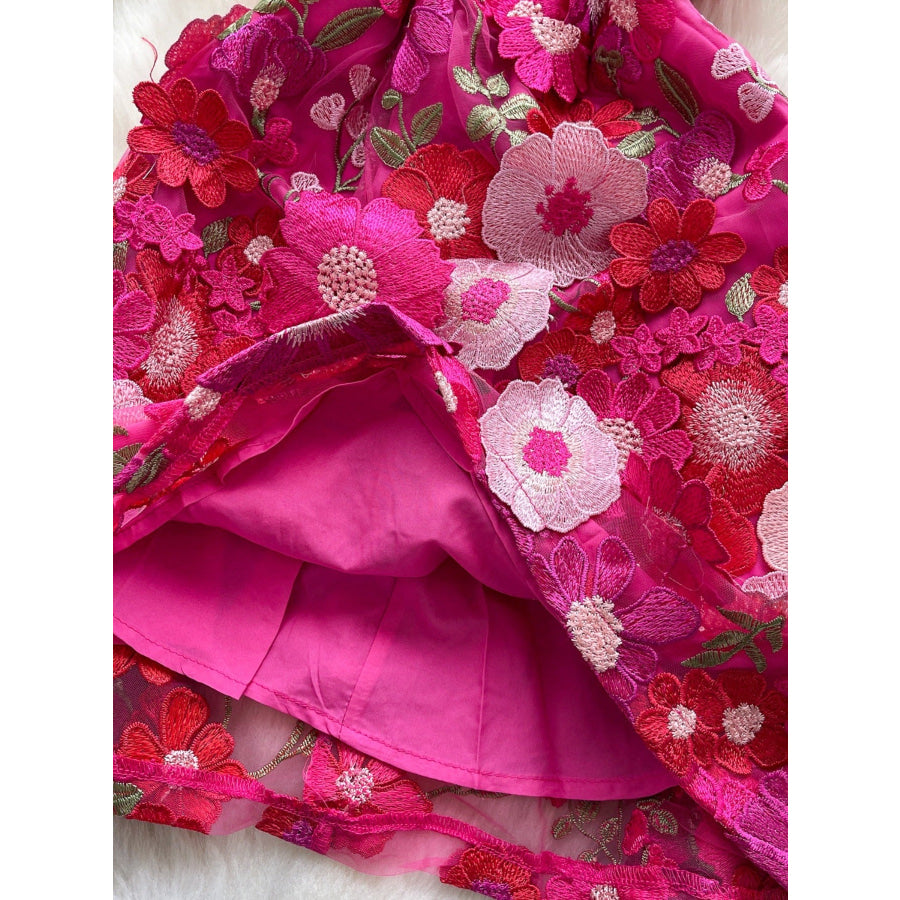 Floral Tie Waist Mini Dress Apparel and Accessories