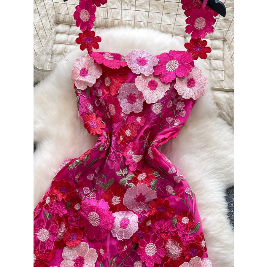 Floral Tie Waist Mini Dress Apparel and Accessories