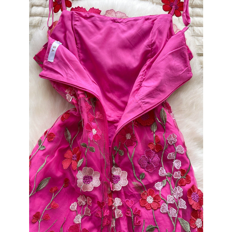Floral Tie Waist Mini Dress Apparel and Accessories