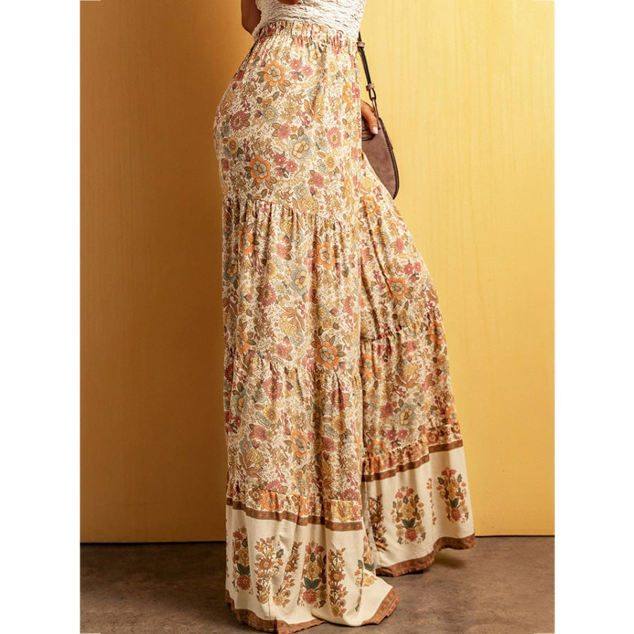 Floral Tiered Wide Leg Pants