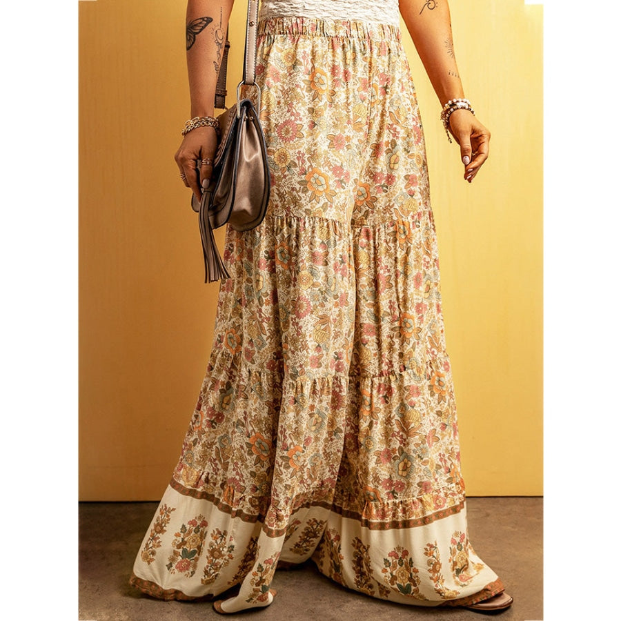 Floral Tiered Wide Leg Pants