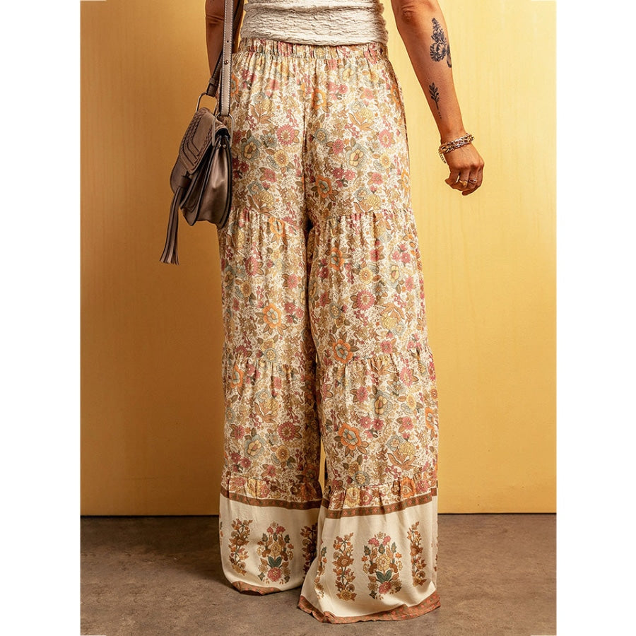 Floral Tiered Wide Leg Pants