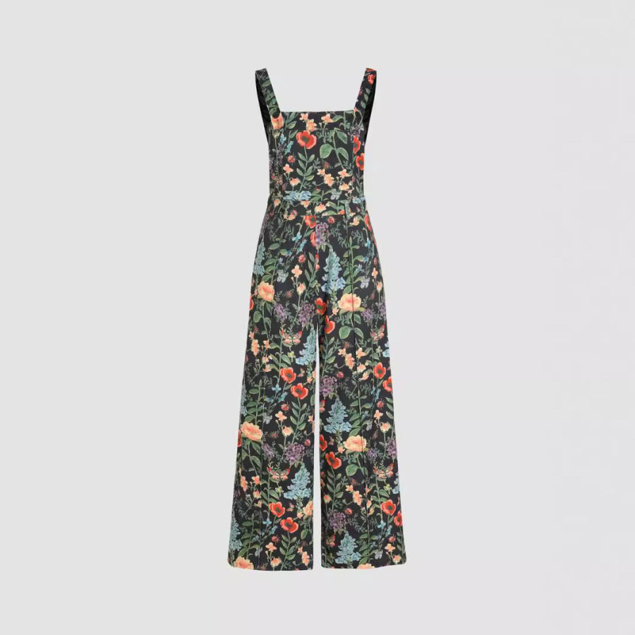 Floral Wide Leg Overalls Apparel and Accessories