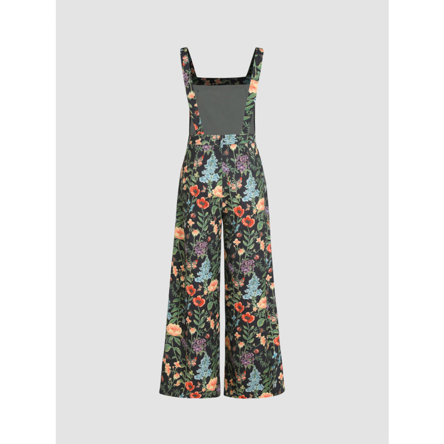 Floral Wide Leg Overalls Apparel and Accessories