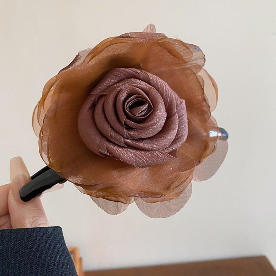 Flower Acrylic Hair Claw Clip Brown / One Size Apparel and Accessories