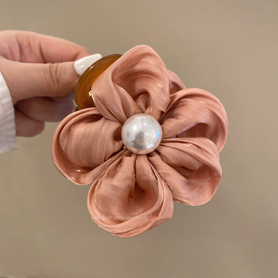 Flower Acrylic Hair Claw Clip Burnt Coral / One Size Apparel and Accessories