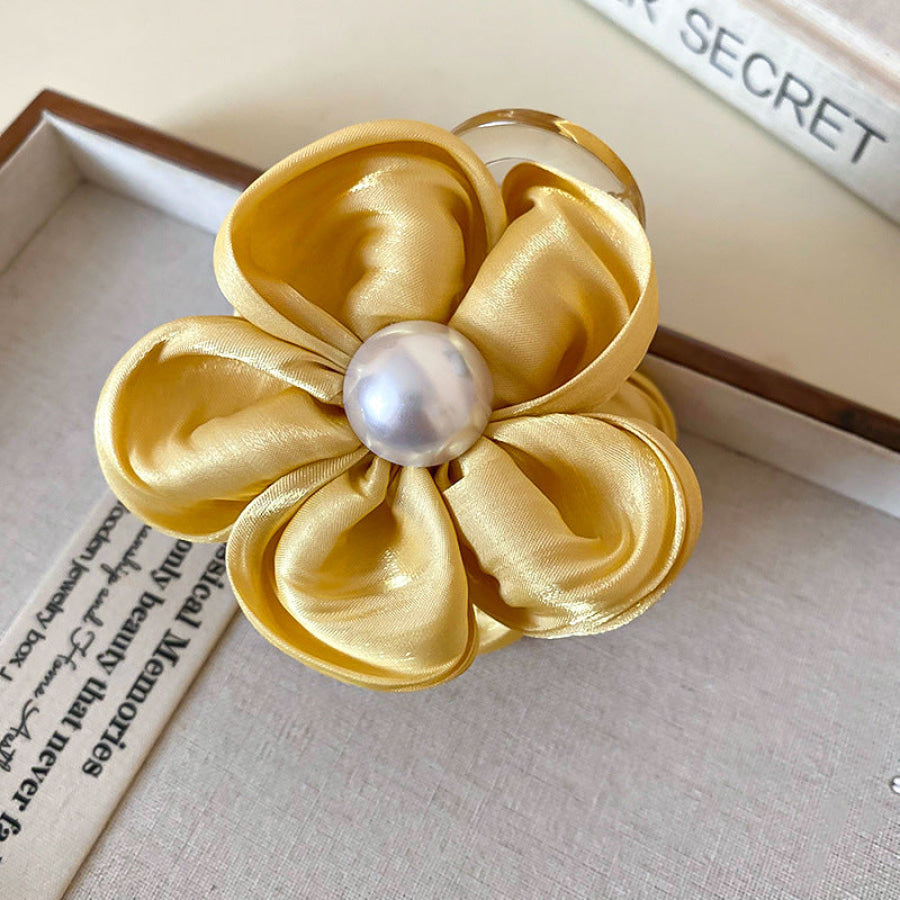 Flower Acrylic Hair Claw Clip Yellow / One Size Apparel and Accessories
