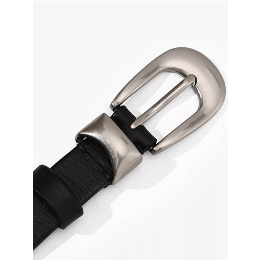 Flower Adjustable Leather Belt Black / ONESIZE Apparel and Accessories