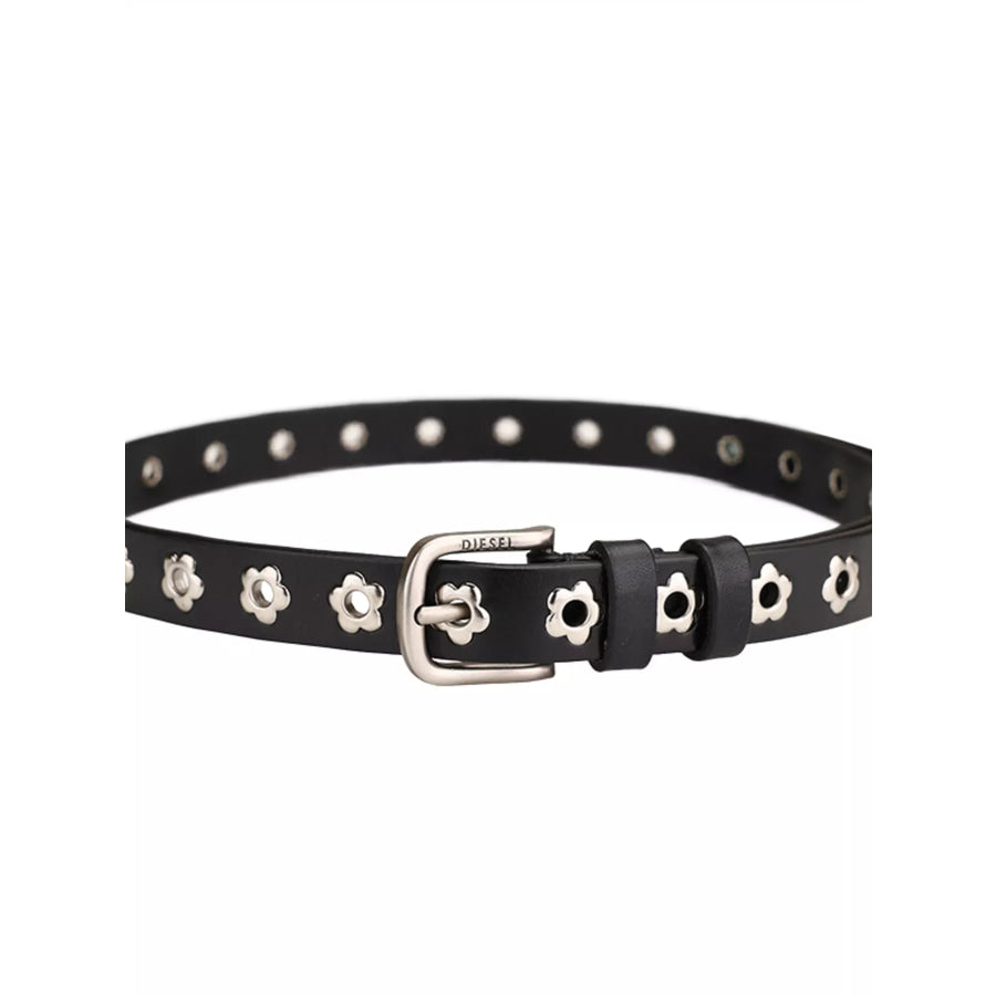 Flower Buckle Belt Black / ONESIZE Apparel and Accessories