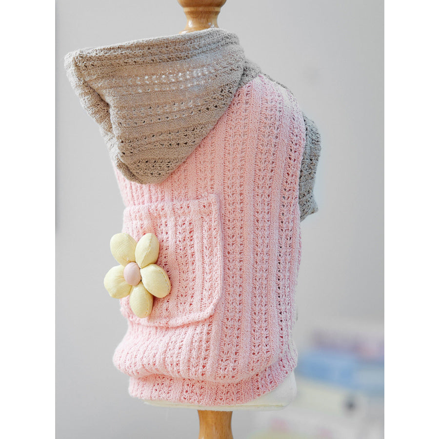 Flower Knitted Pet Hoodie Apparel and Accessories