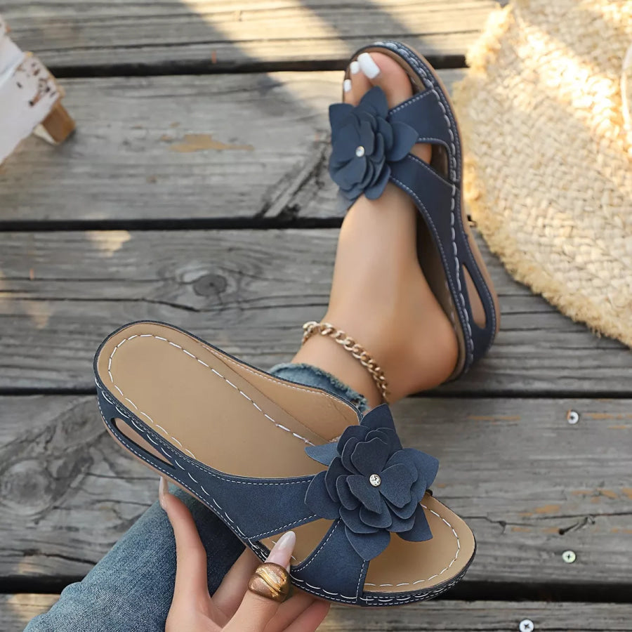 Flower Open Toe Wedge Sandals Apparel and Accessories