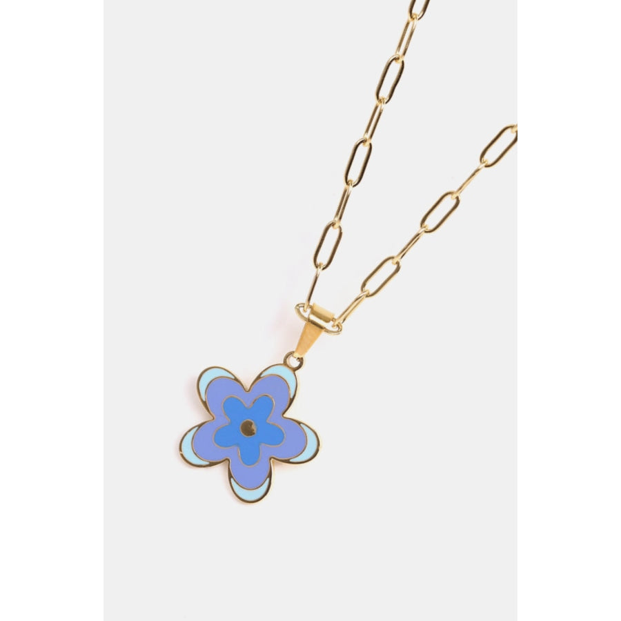 Flower Pendant Stainless Steel Necklace