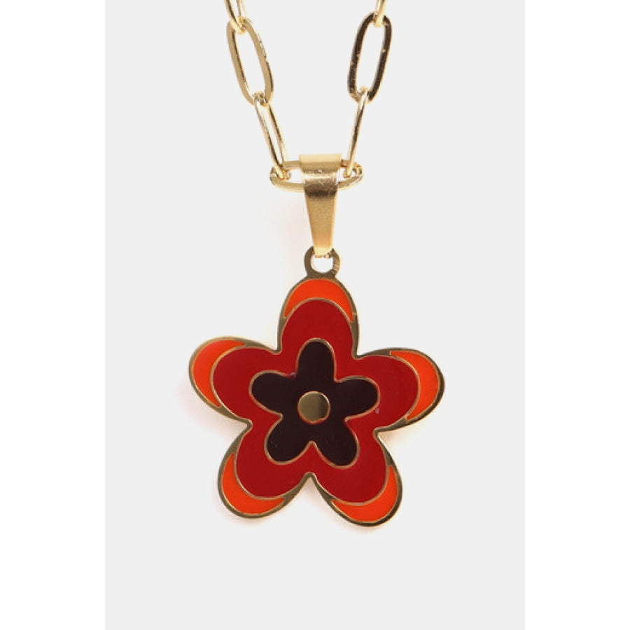 Flower Pendant Stainless Steel Necklace