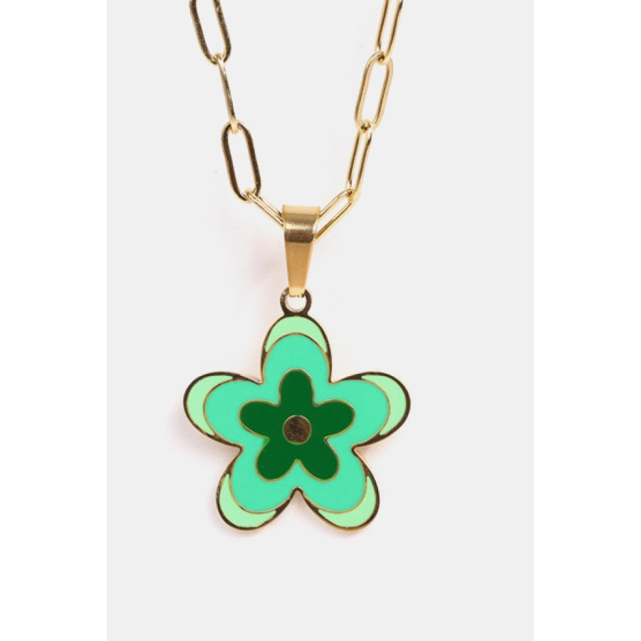 Flower Pendant Stainless Steel Necklace