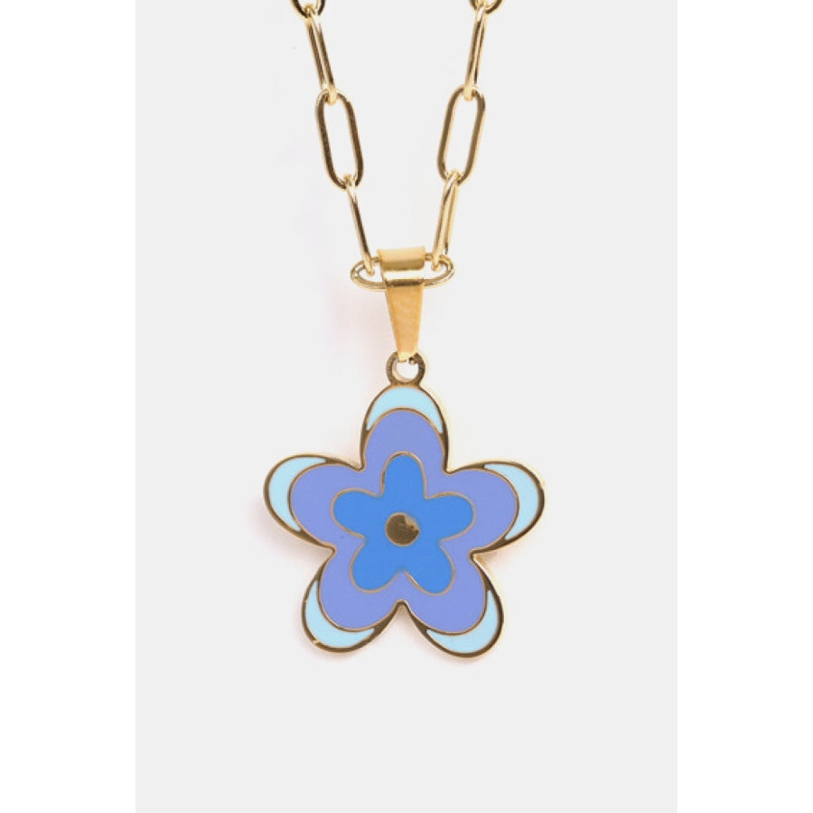 Flower Pendant Stainless Steel Necklace