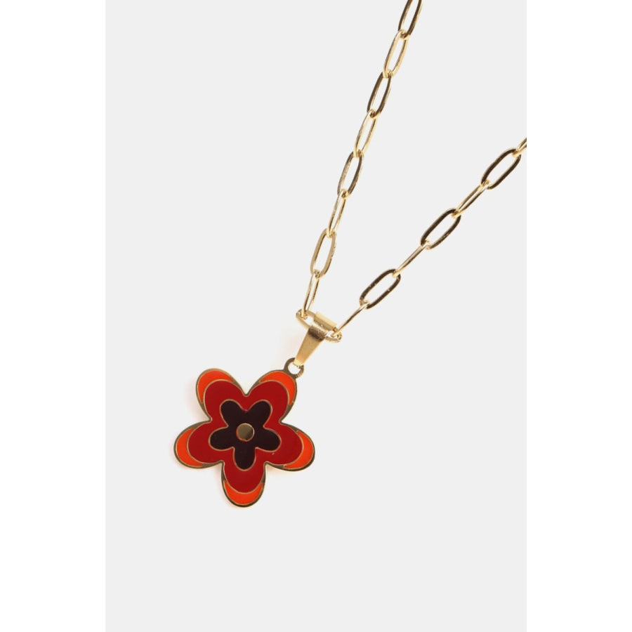 Flower Pendant Stainless Steel Necklace