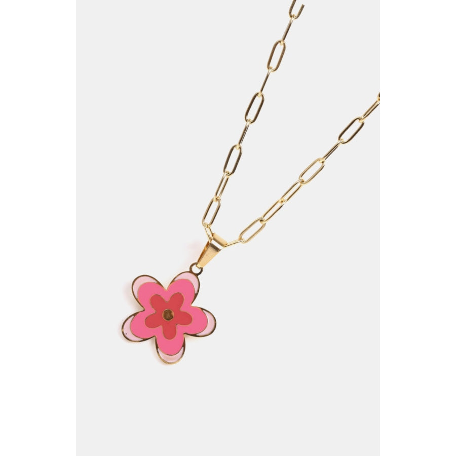 Flower Pendant Stainless Steel Necklace