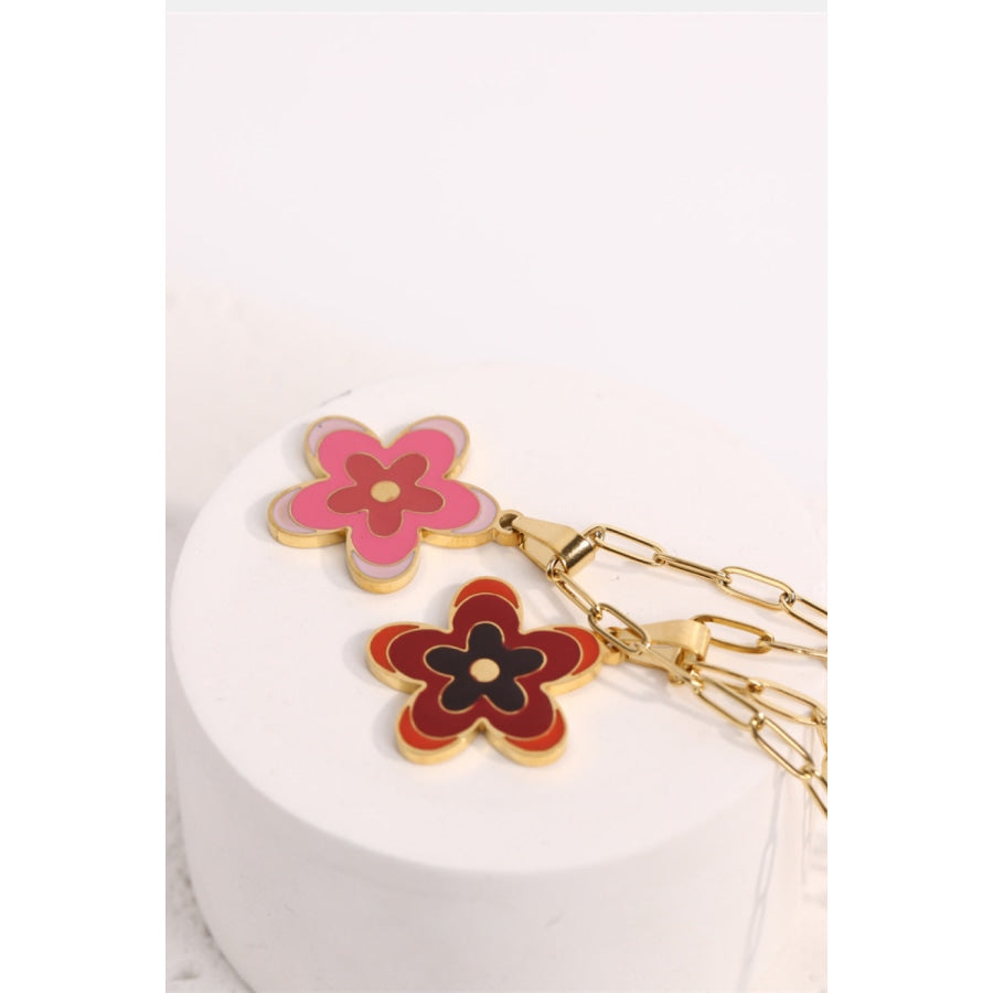 Flower Pendant Stainless Steel Necklace