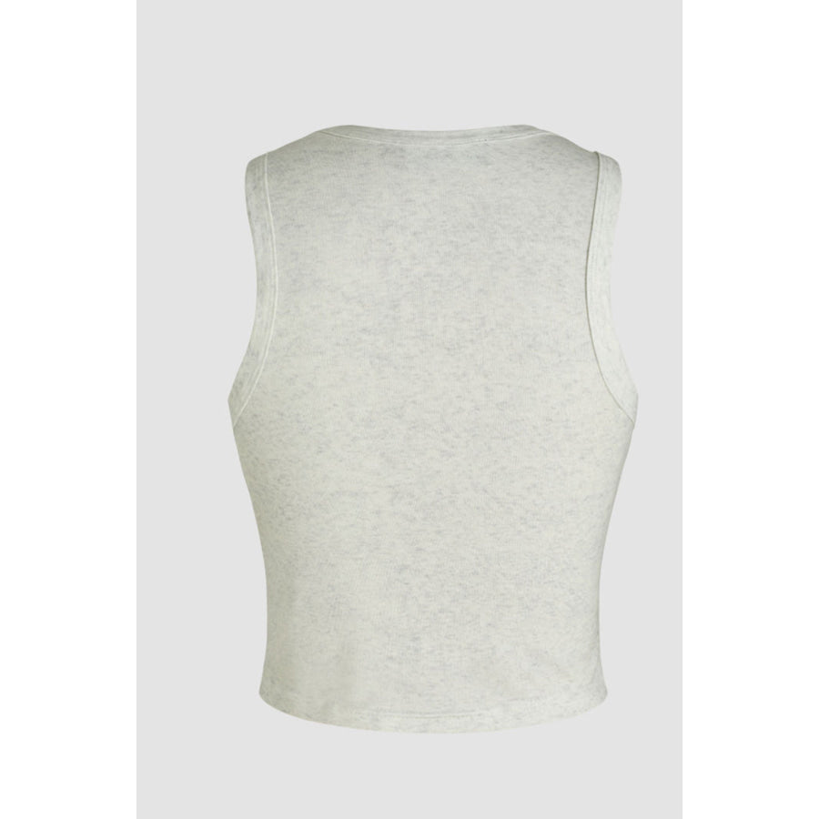 Flower Round Neck Tank Apparel and Accessories