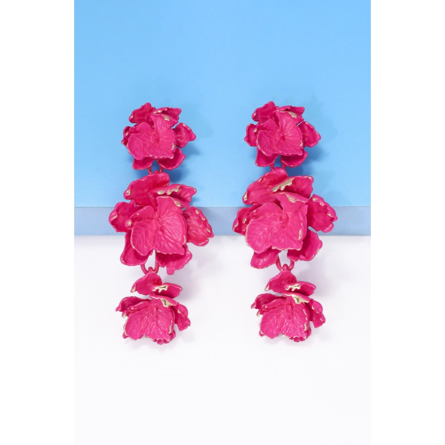 Flower Shape Zinc Alloy Dangle Earrings