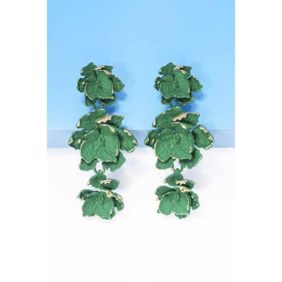 Flower Shape Zinc Alloy Dangle Earrings