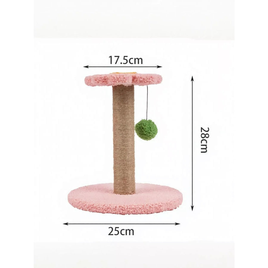 Flower-Shaped Cat Scratching Post with Plush Base Blush Pink / ONESIZE Apparel and Accessories