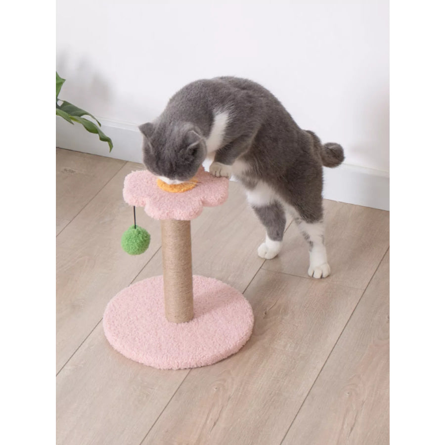 Flower-Shaped Cat Scratching Post with Plush Base Blush Pink / ONESIZE Apparel and Accessories