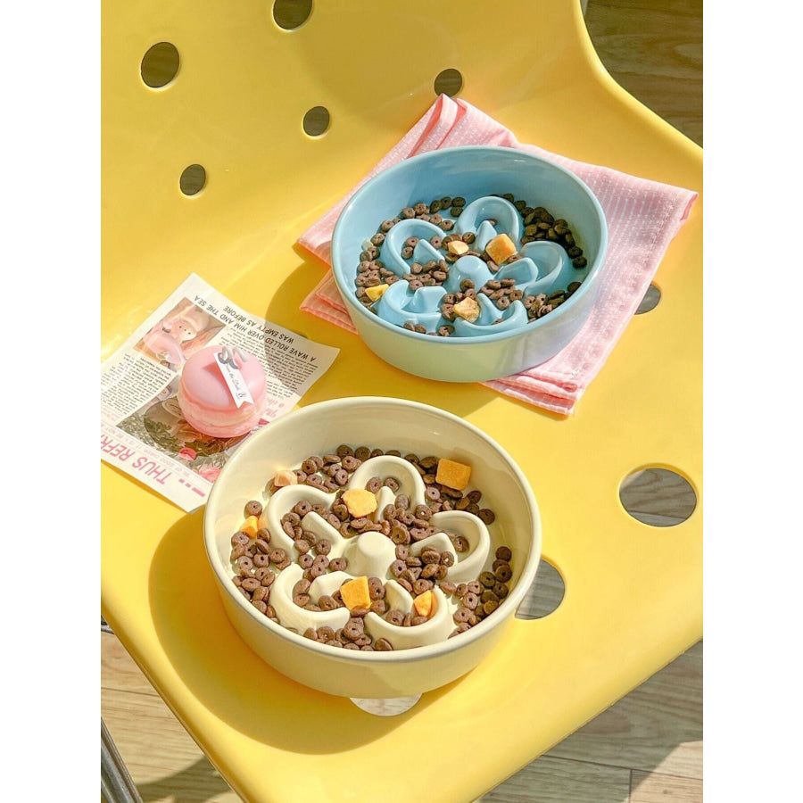 Flower-Shaped Slow Feeder Pet Bowl Apparel and Accessories