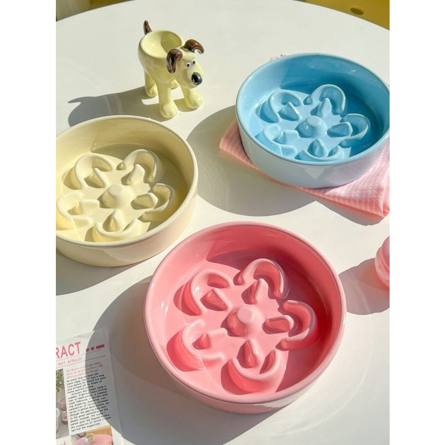 Flower-Shaped Slow Feeder Pet Bowl Apparel and Accessories