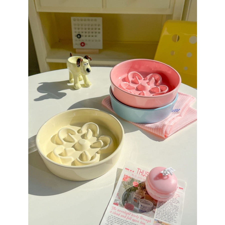 Flower-Shaped Slow Feeder Pet Bowl Apparel and Accessories