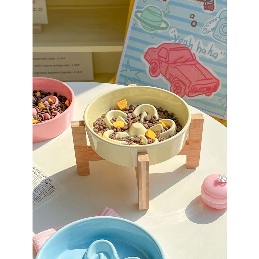 Flower-Shaped Slow Feeder Pet Bowl Apparel and Accessories