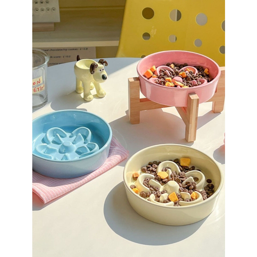 Flower-Shaped Slow Feeder Pet Bowl Apparel and Accessories