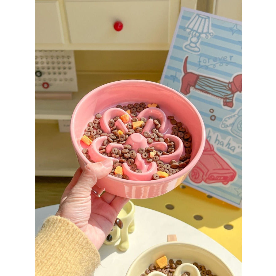 Flower-Shaped Slow Feeder Pet Bowl Apparel and Accessories