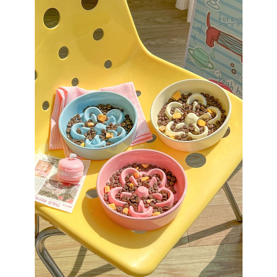 Flower-Shaped Slow Feeder Pet Bowl Pink / ONESIZE Apparel and Accessories