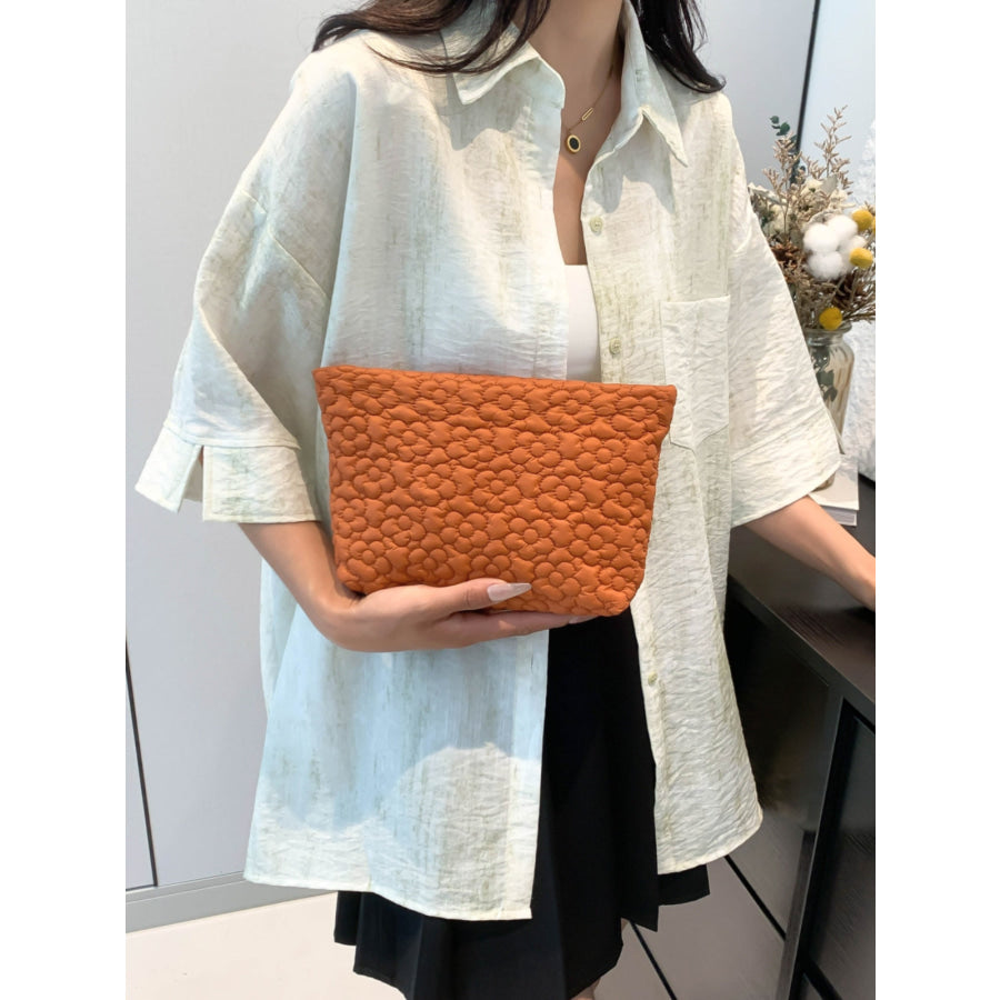 Flower Texture Polyester Clutch Apparel and Accessories