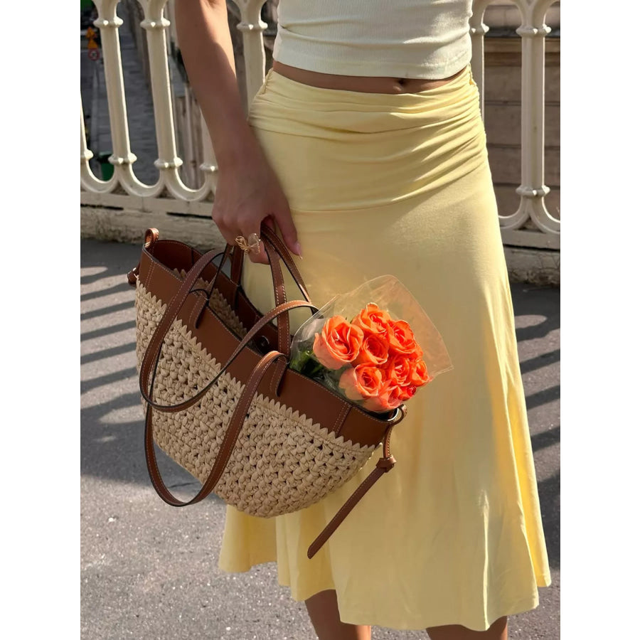 Flowy Ruched Waist Skirt Apparel and Accessories