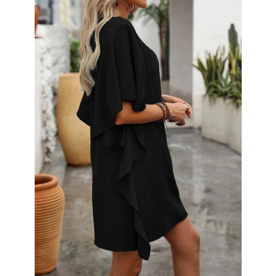 Flowy Sleeve V-Neck Casual Mini Dress Apparel and Accessories