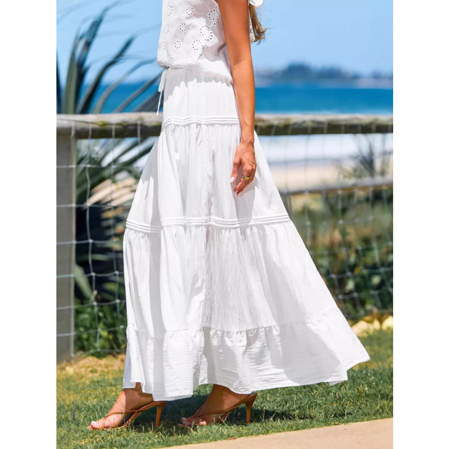 Flowy Tiered Maxi Skirt Apparel and Accessories