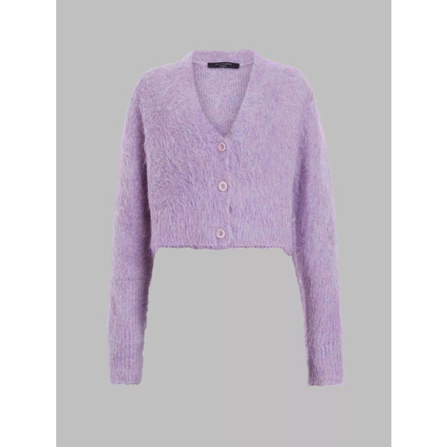 Fluffy Knit Cropped Cardigan Apparel and Accessories
