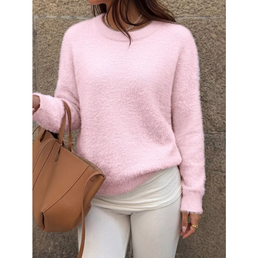 Fluffy Long Sleeve Sweater Apparel and Accessories