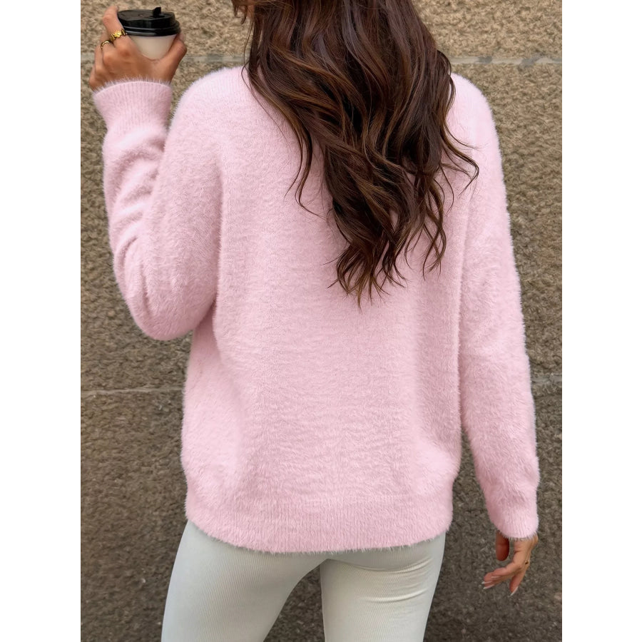 Fluffy Long Sleeve Sweater Apparel and Accessories
