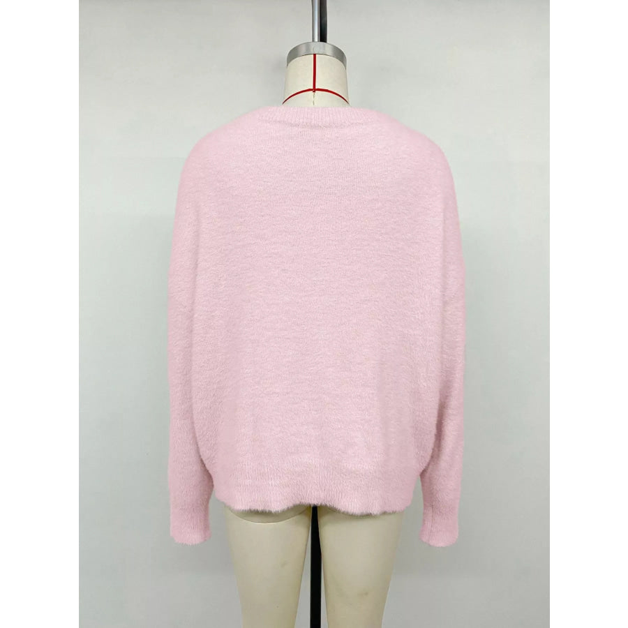 Fluffy Long Sleeve Sweater Apparel and Accessories