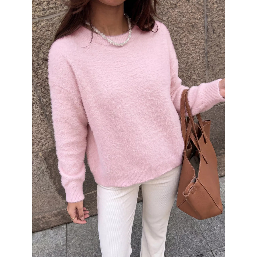 Fluffy Long Sleeve Sweater Apparel and Accessories